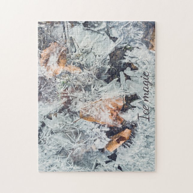Puzzle cristaux de glace magiques motif avec feuilles tom (Vertical)