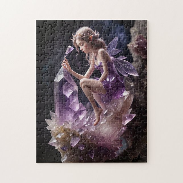 Puzzle Cristaux de Magie Fée Violette Améthyste  (Vertical)
