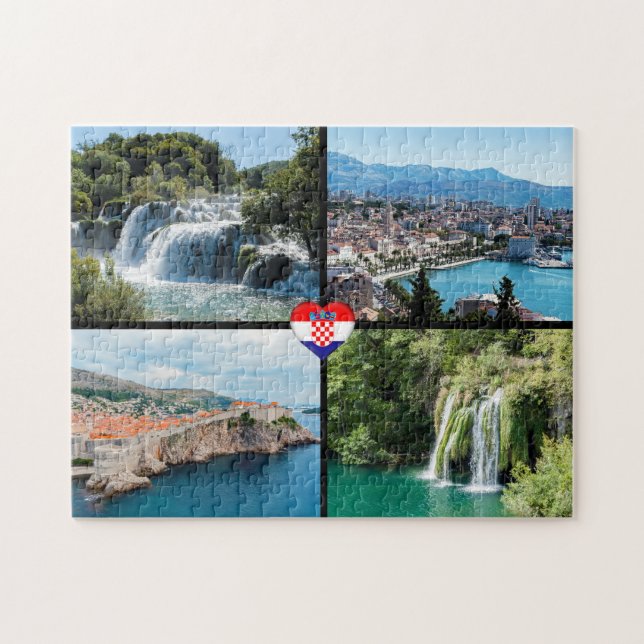 Puzzle Croatie: De beaux sites Pittoresques - Europe (Horizontal)