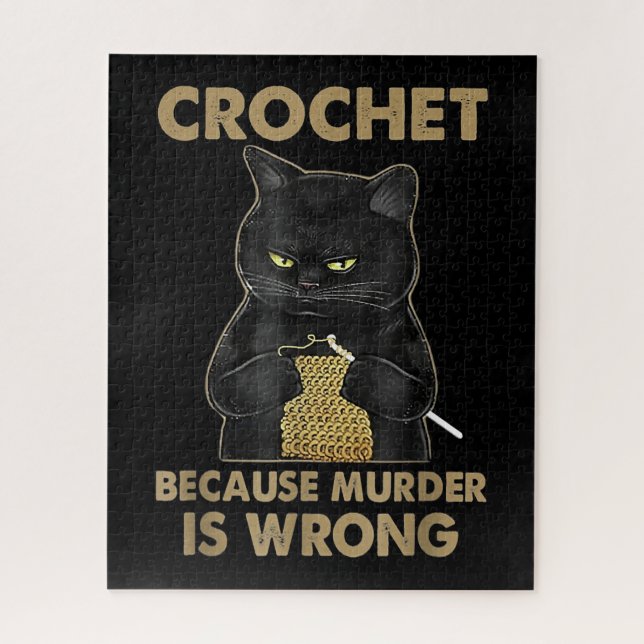 Puzzle Crochet Parce Que Le Meurtre Est Mal Crochet Chat  (Vertical)