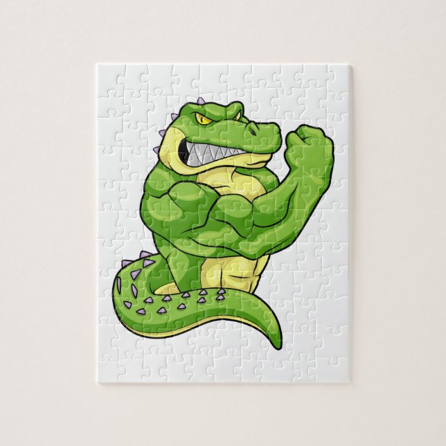 Puzzle Crocodile comme Bodybuilder & grands Muscles (Vertical)
