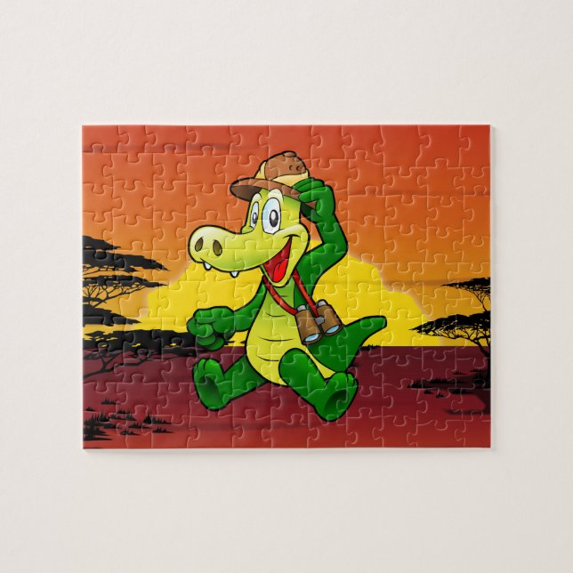 Puzzle Crocodile heureux (Horizontal)