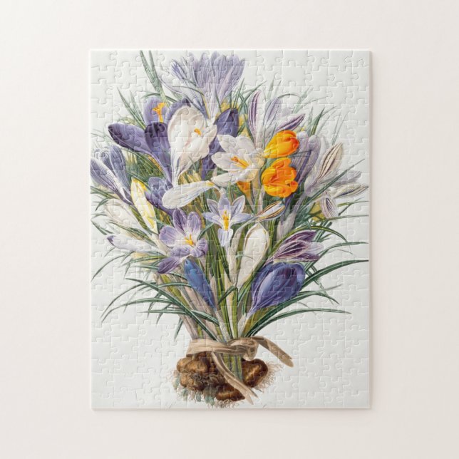 Puzzle Crocus Spring Flower Botanique Floral Art (Vertical)