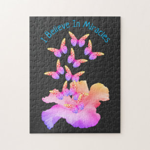 Puzzle Croire En Miracles Hibiscus Flower Butterflies