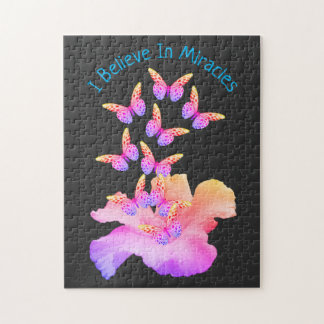 Puzzle Croire En Miracles Hibiscus Flower Butterflies