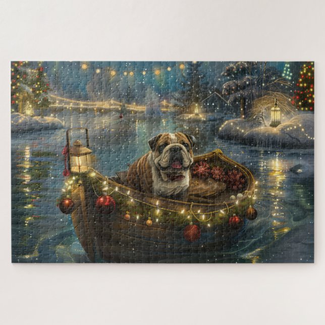 Puzzle Croisière de Noël du Bulldog (Horizontal)