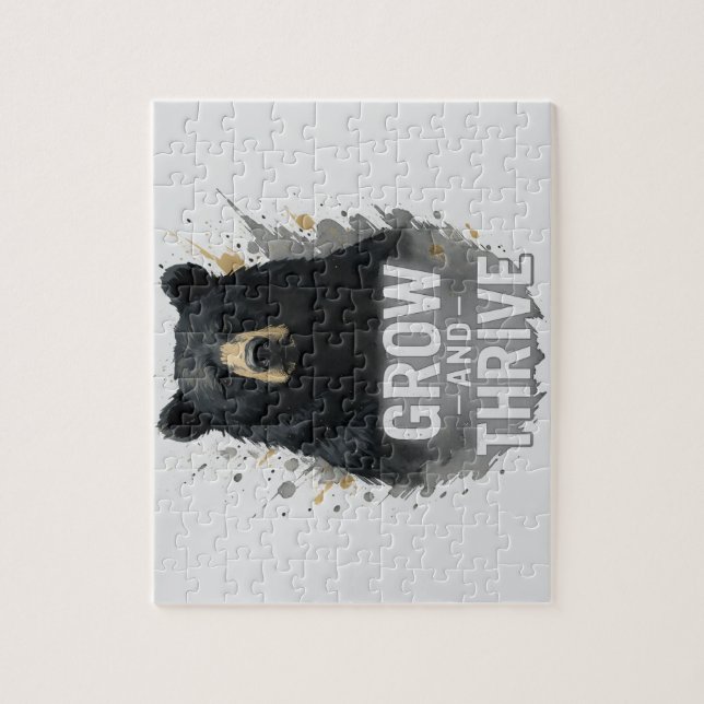 Puzzle Croissance majestueuse Ours Noir Art (Vertical)
