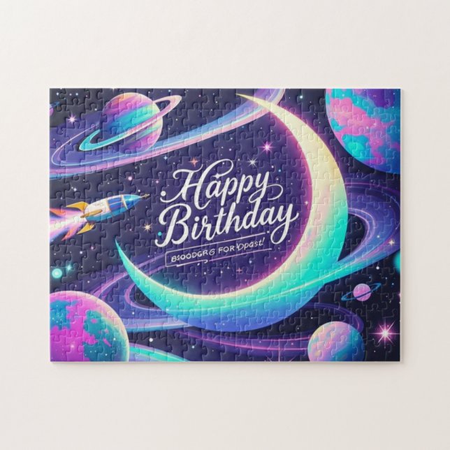 Puzzle Croissant lune, étoiles, planètes (Horizontal)