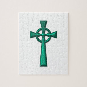 Puzzle Croix céleste métallique verte
