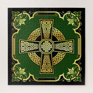 Puzzle Croix celtique irlandaise/design fantaisiste noir/