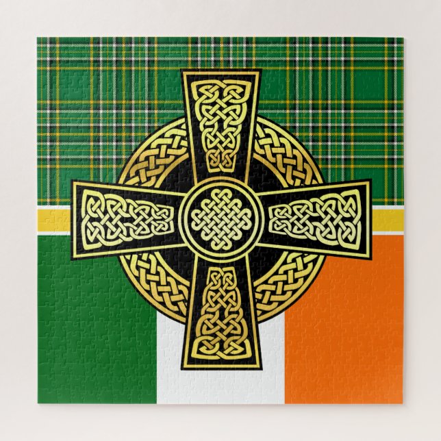 Puzzle Croix celtique irlandaise/drapeau national irlanda (Vertical)