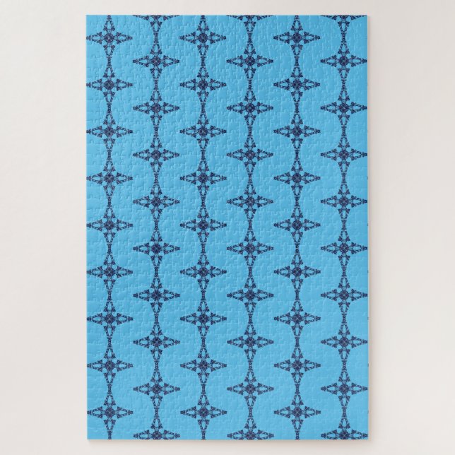 Puzzle Croix Chrétienne en Bleu Céleste Art (Vertical)