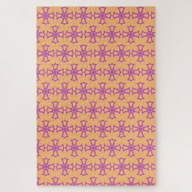 Puzzle Croix chrétienne rose Art moderne et esthétique (Vertical)