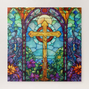 Puzzle Croix en verre tendu