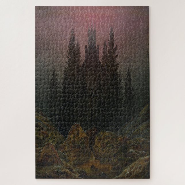 Puzzle Croix et cathédrale dans les montagnes - Friedrich (Vertical)
