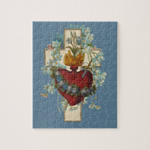 Puzzle Croix Vierge Marie Immaculée Coeur Religieux
