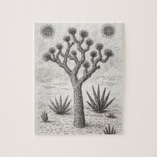 Puzzle croquis d'arbre de joshua   art de croquis du dése