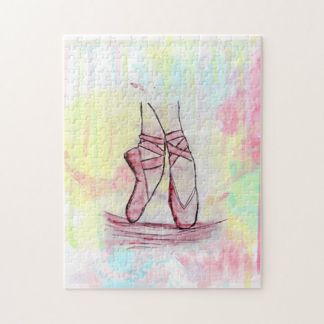 Puzzle Croquis de chaussures en ballet mignonne Aquarelle (Vertical)