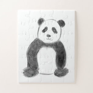 Puzzle Croquis de panda en noir et blanc
