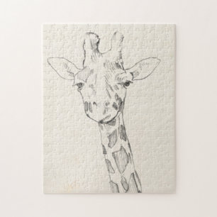 Puzzle Croquis du portrait   de girafe