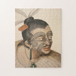 Puzzle Croquis d'un homme maori, C. 1769