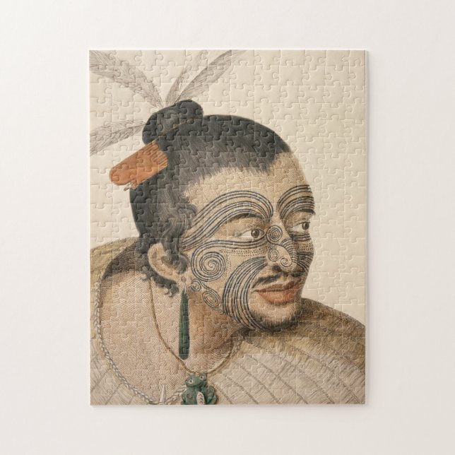 Puzzle Croquis d'un homme maori, C. 1769 (Vertical)
