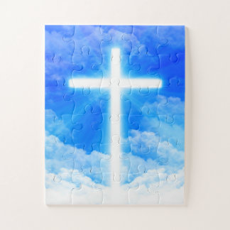 Puzzle Cross of Light Jesus Christ Customizable Christian