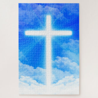 Puzzle Cross of Light Jesus Christ Customizable Christian