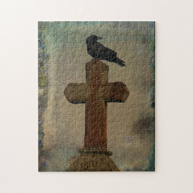 Puzzle Crow de nuit gothique grungy (Vertical)