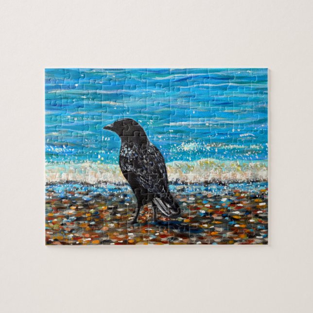 Puzzle Crow on the Beach 2 Peinture (Horizontal)