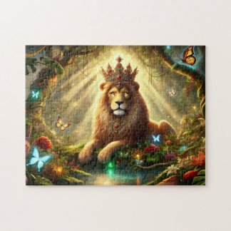 Puzzle Crowned Lion of the Enchanted Forest