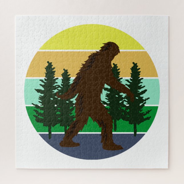 Puzzle Croyant Sasquatch | Vintage Sunset Bigfoot (Vertical)