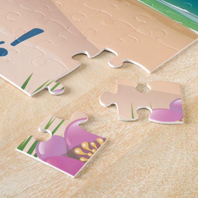 Puzzle CROYDE BEACH Devon Affiche de voyage Vintage (Côté)