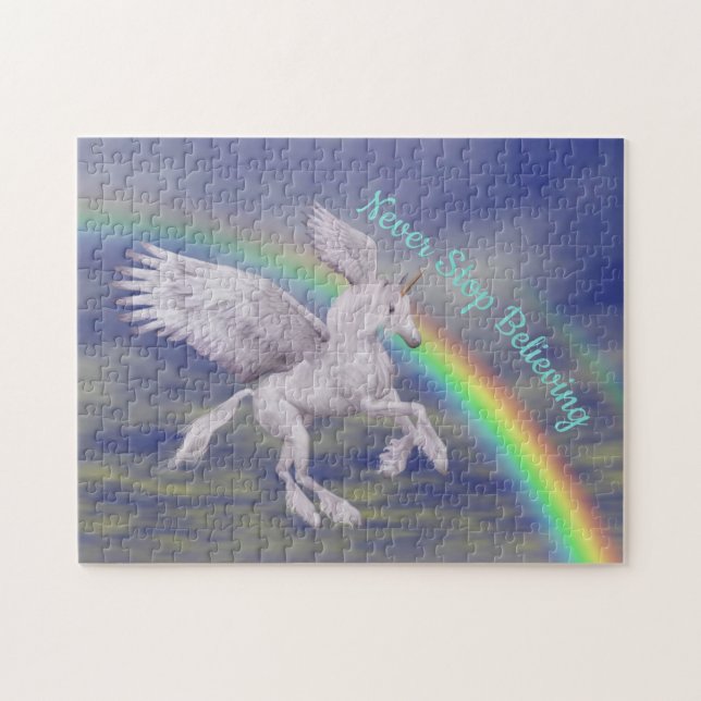 Puzzle Croyez Unicorn sur Rainbow Inspirational (Horizontal)