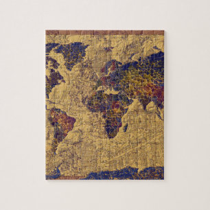 Puzzle cru de carte du monde