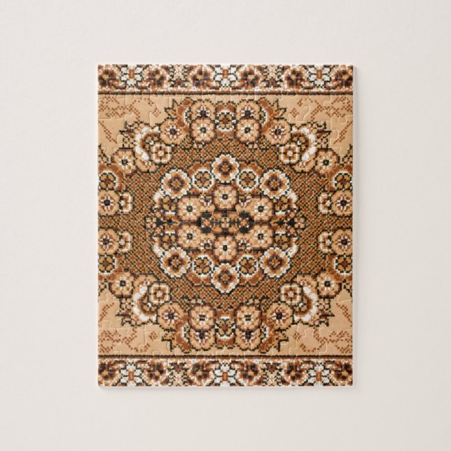 Puzzle cru oriental blanc beige brun de motif de (Vertical)