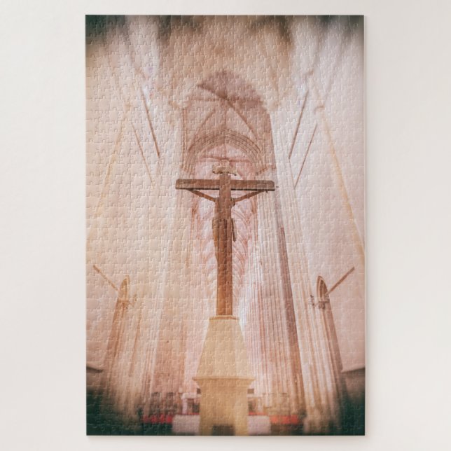 Puzzle Crucifix derrière l'autel du monastère de Batalha (Vertical)
