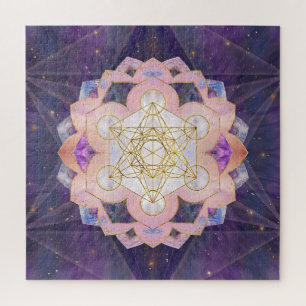 Puzzle Cube de Metatron dans le lotus de Gemstone