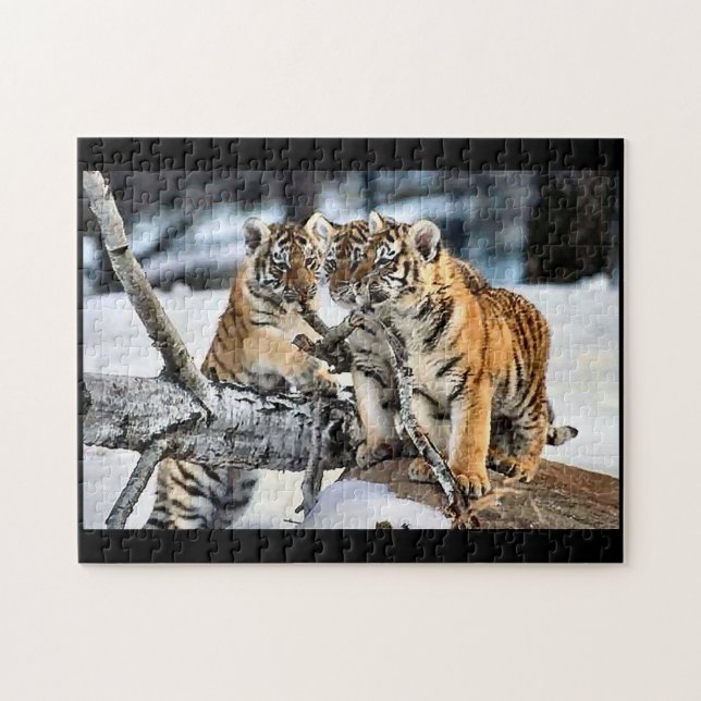 Puzzle Cubes de tigre en jeu (Horizontal)