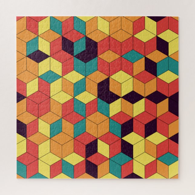 Puzzle Cubes géométriques, couleur, sans soudure, motif v (Vertical)