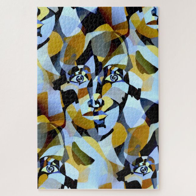 Puzzle Cubisme Abstrait Formes géométriques figuratives (Vertical)