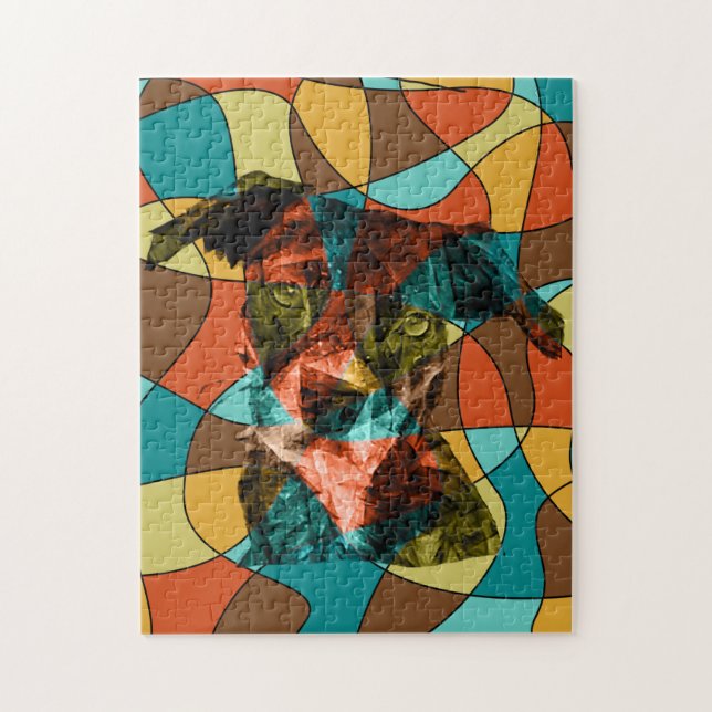 Puzzle cubisme de chien (Vertical)