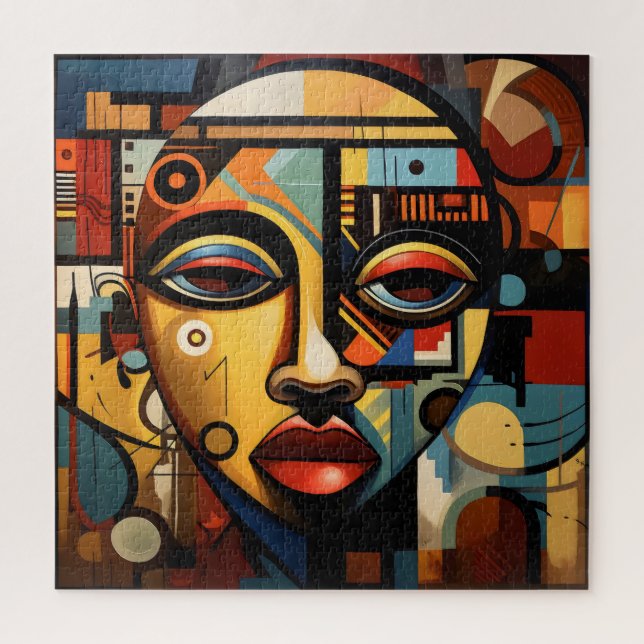 Puzzle Cubisme de femme africaine (Vertical)