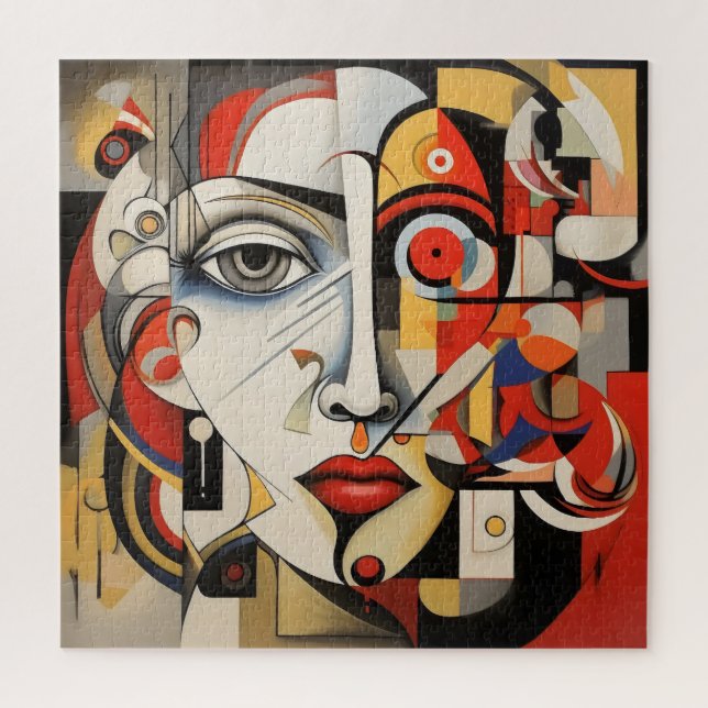 Puzzle Cubisme Femme Art Abstrait (Vertical)