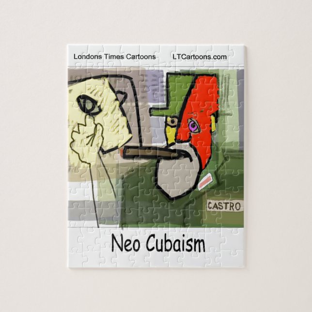 Puzzle Cubist Castro NeoCubaism Funny (Vertical)
