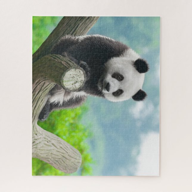 Puzzle Cudly Panda Bear assise sur une branche d'arbre (Vertical)