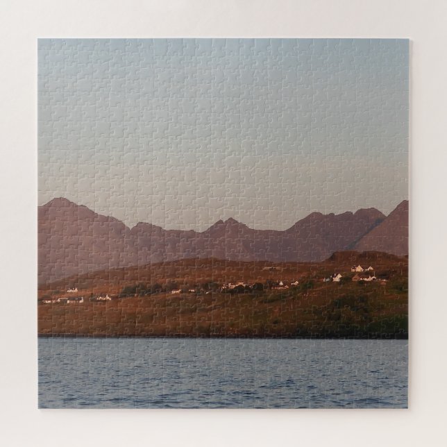 Puzzle Cuillin Hills au coucher de soleil rouge Île de Sk (Horizontal)