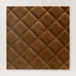 Puzzle Cuir Brown, dessin motif rhombus