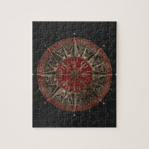 Puzzle Cuir noir et rouge boussole de Vegvisir - de