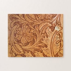 Puzzle cuirs de l'ouest du vieux cowboy du pays rustique